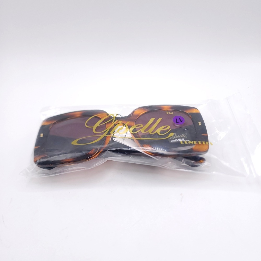 Giselle Oversized Square Sunglasses Black Tortoise Purple Gradient UV400 Glam - Picture 6 of 6